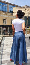 Chambray Extra Wide Leg Pants