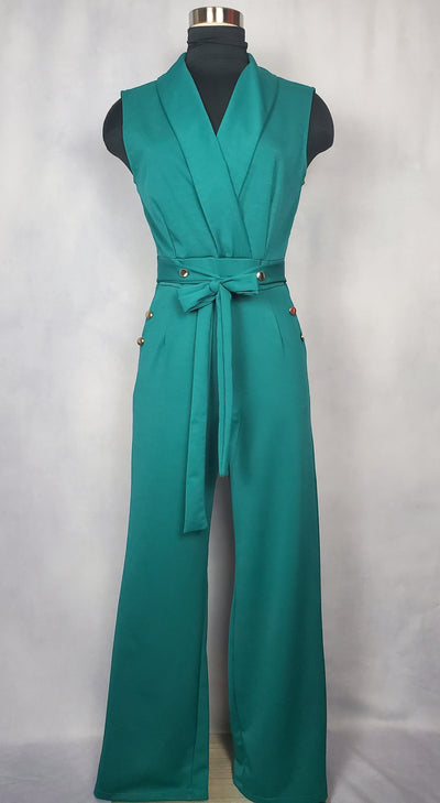 Faye Side Embellish Buttons Jumpsuit