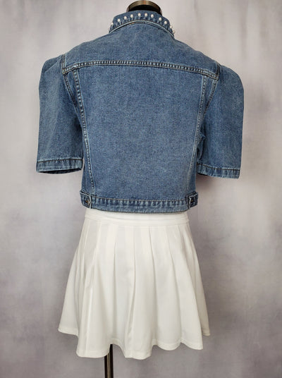 Bailee Pearl Detail Denim Jacket