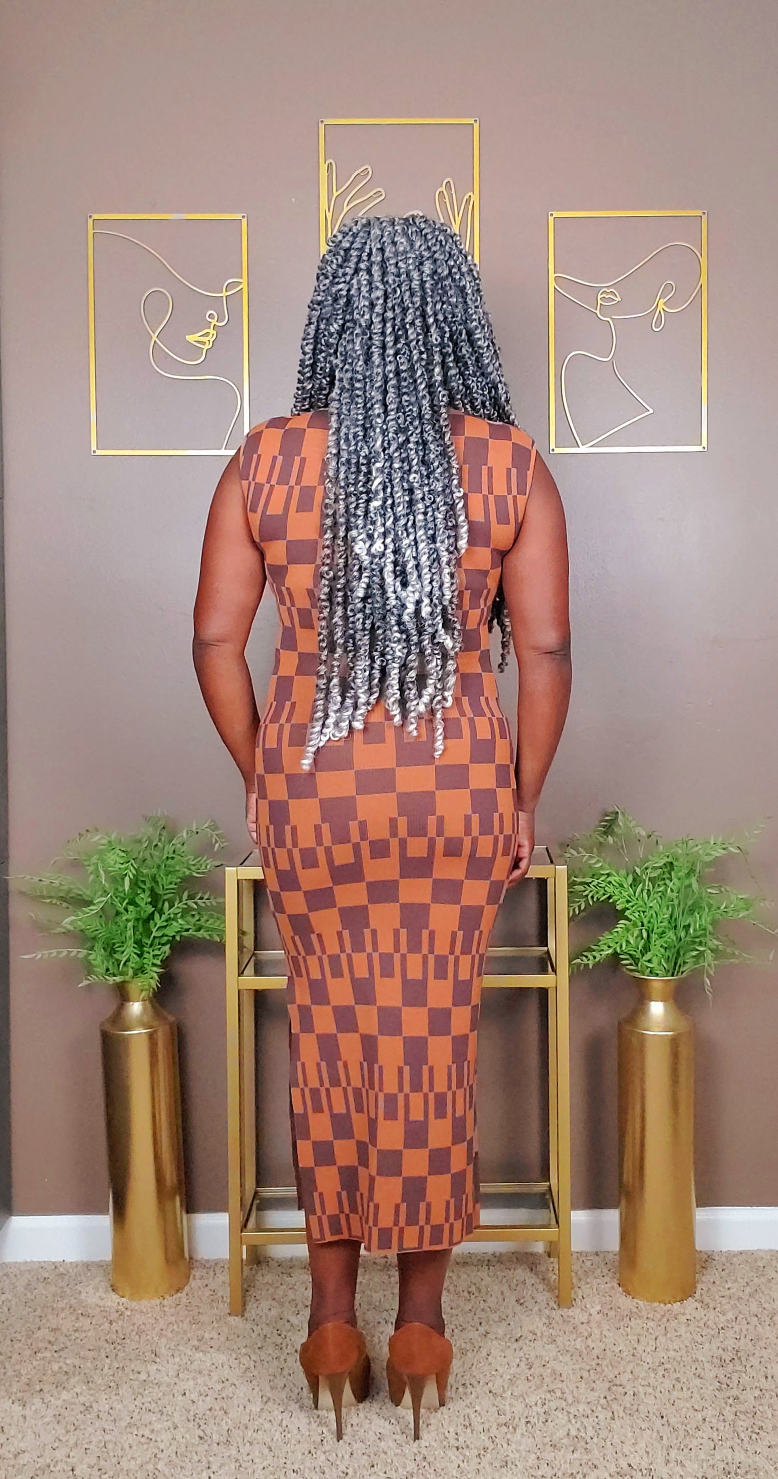 Carmen Block Maxi Dress