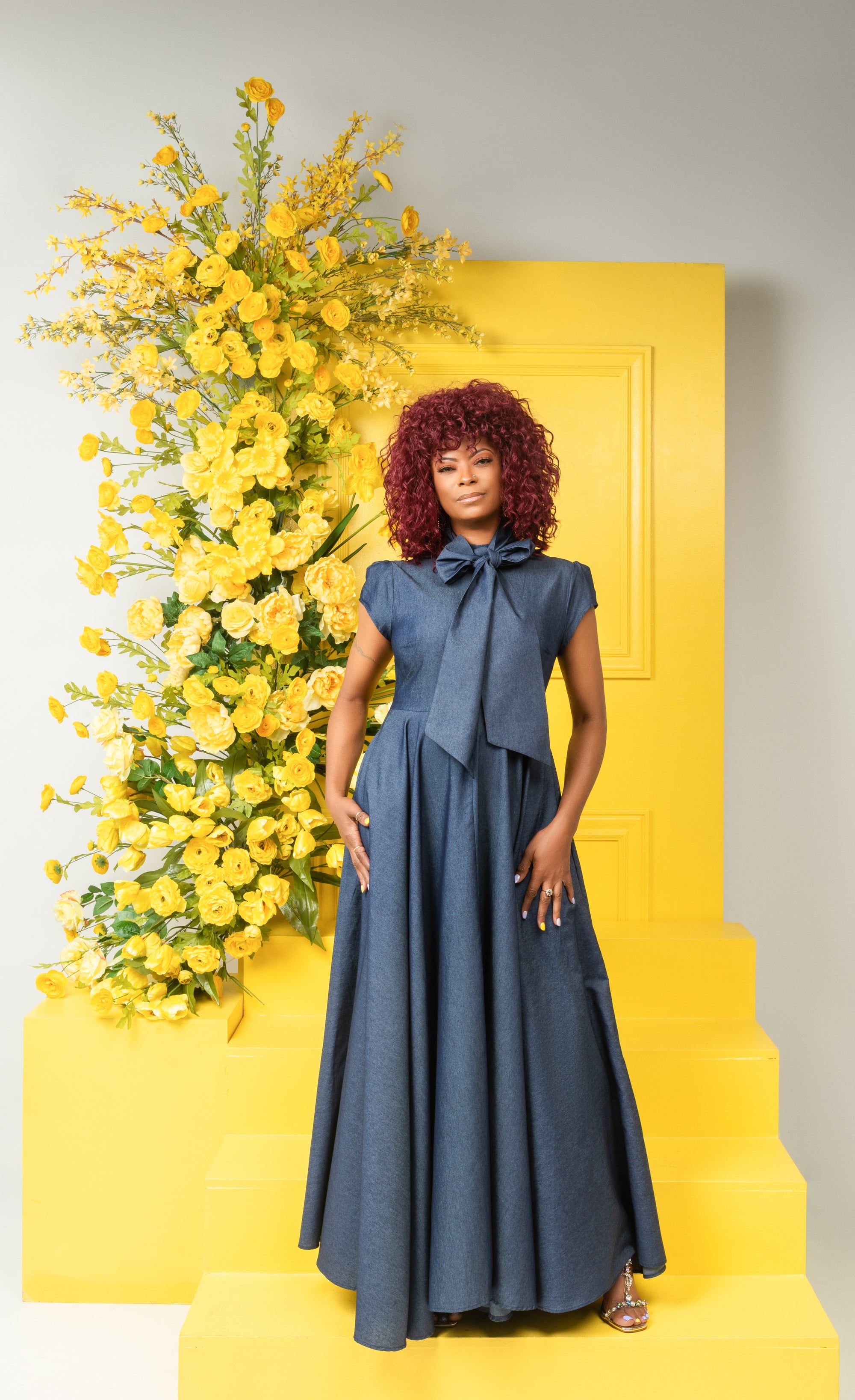 Yara Chambray Flare A-Line Dress Yara Chambray Flare A-Line Dress